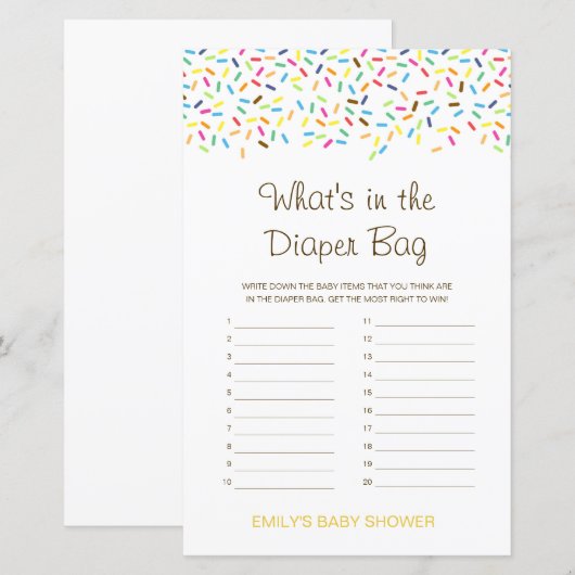 Bewerkbaar wat is er in de Dappere Bag Baby shower (Voorkant / Achterkant)