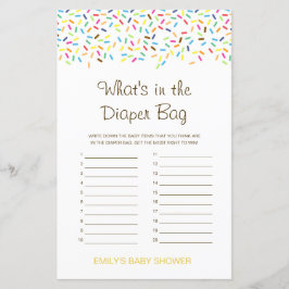 Bewerkbaar wat is er in de Dappere Bag Baby shower