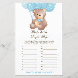 Bewerkbaar wat is er in de Dappere Bag Baby shower