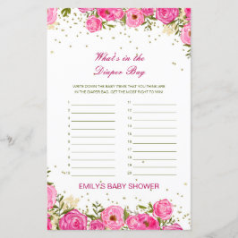 Bewerkbaar wat is er in de Dappere Bag Baby shower