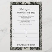 Bewerkbaar wat is er in het Bag Baby shower Game (Voorkant)