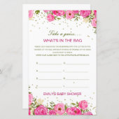 Bewerkbaar wat is er in het Bag Baby shower Game (Voorkant / Achterkant)