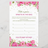 Bewerkbaar wat is er in het Bag Baby shower Game (Voorkant)