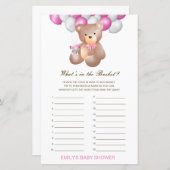 Bewerkbaar wat is er in het Basket Baby shower Gam (Voorkant / Achterkant)