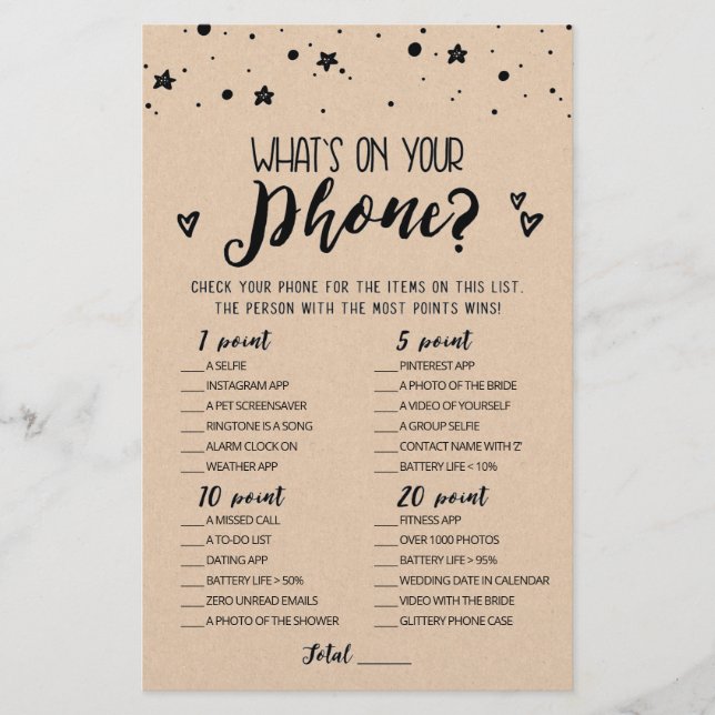 Bewerkbaar Wat staat er op je telefoon Bruidsfeest (Voorkant)
