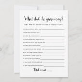 Bewerkbaar Wat zei de bruidegom zeggen Vrijgezelle Kaart (Voorkant)