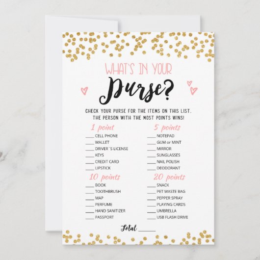 Bewerkbaar Wat zit er in je tas Vrijgezellenfeest  Kaart (Voorkant)