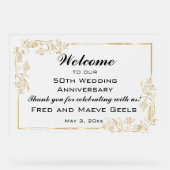 Bewerkbaar Welcome Gold-Lijst Acryl Bord (Voorkant)