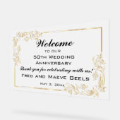 Bewerkbaar Welcome Gold-Lijst Acryl Bord (Hoek)