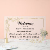 Bewerkbaar Welcome Gold-Lijst Acryl Bord (Huwelijk)