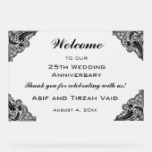 Bewerkbaar Welkom Zwart Lijst Acryl Teken Acryl Bord (Voorkant)