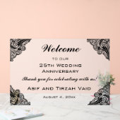 Bewerkbaar Welkom Zwart Lijst Acryl Teken Acryl Bord (Huwelijk)