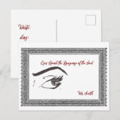 Bewerkbaar Wenskaart "Het oog van een vrouw" Briefkaart (Voorkant / Achterkant)