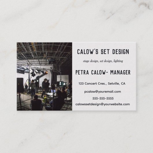 Bewerkbaar werkgebied en ontwerp instellen visitekaartje (Voorkant)