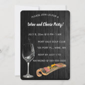 Bewerkbaar wijn- en kaasfeestje kaart (Voorkant)