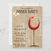 Bewerkbaar wijnglas op bruine achtergrond kaart (Voorkant)