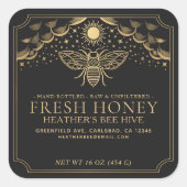 Bewerkbaar Witchy Tarot Honey Jar Honeybee Label (Voorkant)