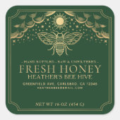 Bewerkbaar Witchy Tarot Honey Jar Honeybee Label (Voorkant)