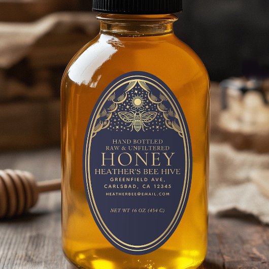 Bewerkbaar Witchy Tarot Honey Jar Honeybee Label
