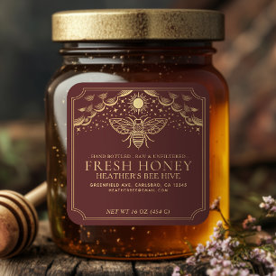 Bewerkbaar Witchy Tarot Honey Jar Honeybee Label