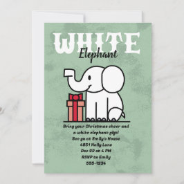 Bewerkbaar Witte Olifant Feest Aangepast Kaart