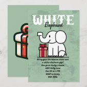 Bewerkbaar Witte Olifant Feest Custom Kaart (Voorkant / Achterkant)