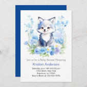 Bewerkbaar Wolf Cub Boy Baby shower Kaart (Voorkant / Achterkant)