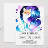 bewerkbaar Woodland Fox verjaardagsfeestje Kaart (Voorkant / Achterkant)