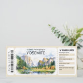 Bewerkbaar Yosemite Vliegticket, Yosemite Trip Kaart (Staand voorkant)