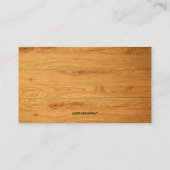 Bewerkbaar zaagblad op houttimmerwerk visitekaartje (Achterkant)