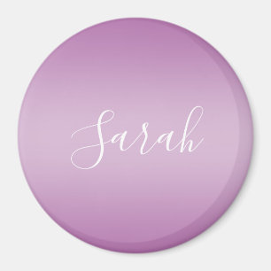 Bewerkbaar zacht mauve ombre- en witte tekstscript magneet