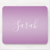 Bewerkbaar zacht mauve ombre & witte tekst script muismat (Voorkant)