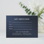 Bewerkbaar zakelijk cadeaubon met logo toevoegen (Staand voorkant)