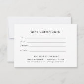 Bewerkbaar zakelijk cadeaubon met logo toevoegen (Achterkant)