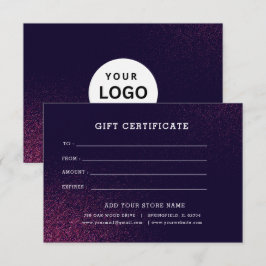 Bewerkbaar zakelijk cadeaubon met logo toevoegen
