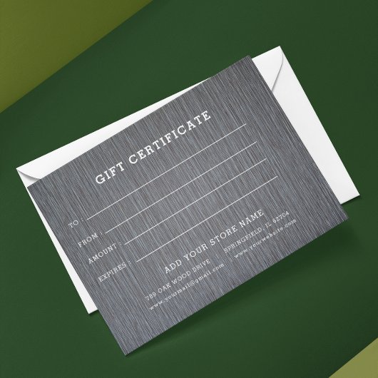 Bewerkbaar zakelijk cadeaubon met logo toevoegen
