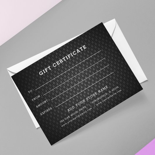 Bewerkbaar zakelijk cadeaubon met logo toevoegen