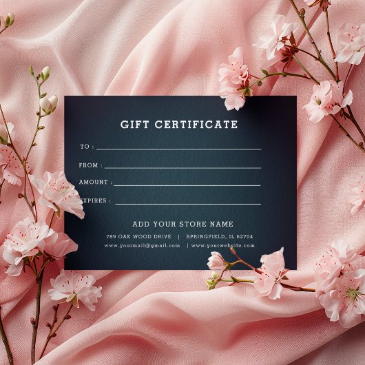 Bewerkbaar zakelijk cadeaubon met logo toevoegen