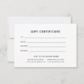 Bewerkbaar zakelijk cadeaubon met logo toevoegen (Voorkant)