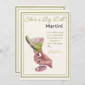 Bewerkbaar Ze is een Big Dill Martini Recept Kaart (Voorkant / Achterkant)