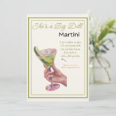 Bewerkbaar Ze is een Big Dill Martini Recept Kaart (Staand voorkant)