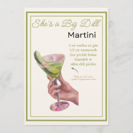 Bewerkbaar Ze is een Big Dill Martini Recept Kaart