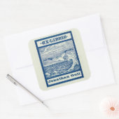 Bewerkbaar Zeemeeuw Over een Golf Ex Libris Vierkante Sticker (Envelop)