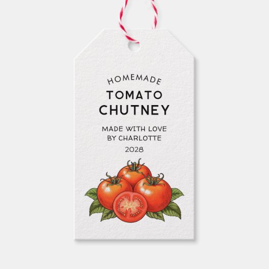 Bewerkbaar zelfgemaakt tomaat chutney label cadeaulabel (Voorkant)