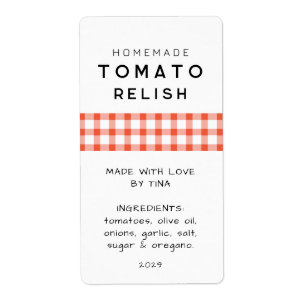 Bewerkbaar zelfgemaakt tomatenchutney-etiket etiket