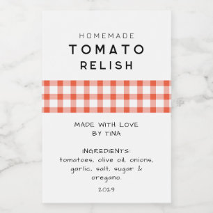 Bewerkbaar zelfgemaakt tomatenchutney-etiket wijn etiket