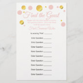 Bewerkbaar Zoek de game gastBaby shower (Voorkant)