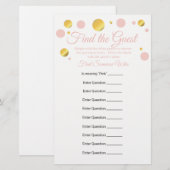 Bewerkbaar Zoek de game gastBaby shower (Voorkant / Achterkant)