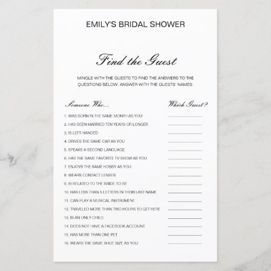 Bewerkbaar Zoek de game gastVrijgezellenfeest (Voorkant)