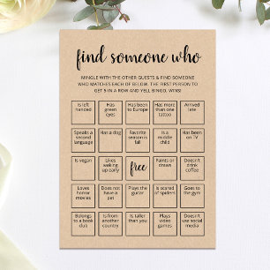 Bewerkbaar Zoek iemand die spel Bingo spel Kaart